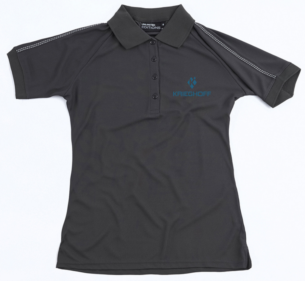 Krieghoff vintage-inspired Slate Grey Polo Top