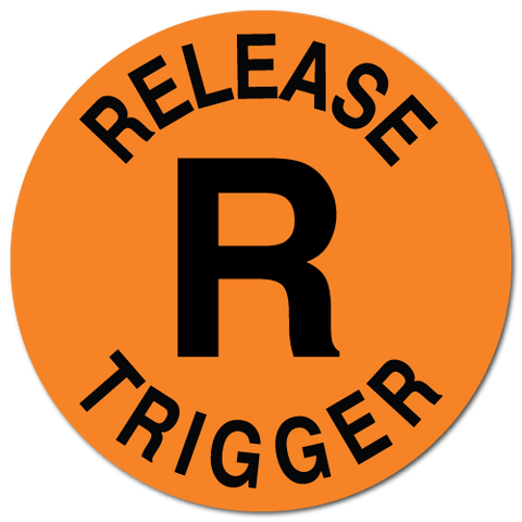 RELEASE TRIGGER Warning Sticker, cut label decal for shotgun safety